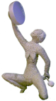 Wisdom's Journey - a statue of the crone - holding a sacred hand drum aloft